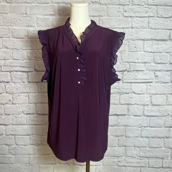 Joie de Vivre Ruffle Sleeve Blouse Women's 2X - Picture 1 of 6